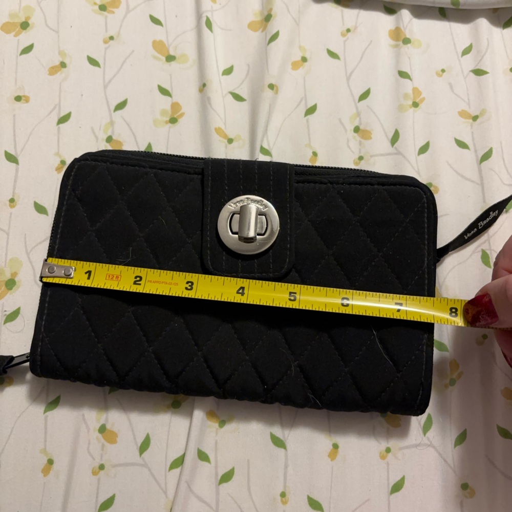 Vera Bradley Black Wide Flap Closure Wallet